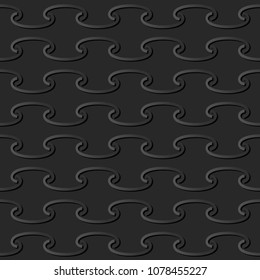 3D dark paper art Spiral Curve Cross Chain Frame, Vector stylish decoration pattern background for web banner greeting card design