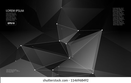 3D dark triangle background for presentation, business, marketing