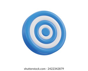 3d dart board icon for target with bullseye arrow icon