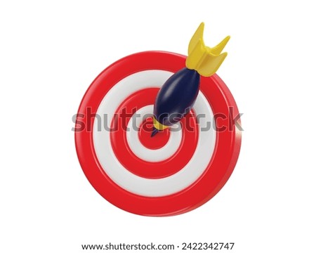 3d dart board icon for target with bullseye arrow icon