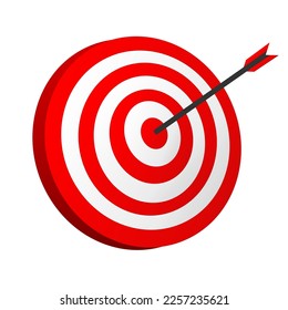 3D Dart target goal focus vector illustration