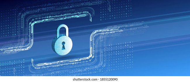 3d Data protection, privacy, and internet security concept. Cyber security for business and internet project. Perspective Vector illustration of data security services.