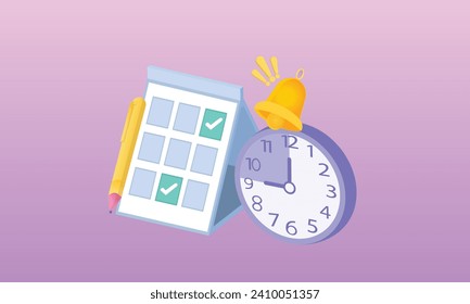 3D Date Reminder Calendar Simple calendar marks important holiday dates.3d goal for technology,online social media usage illustration.