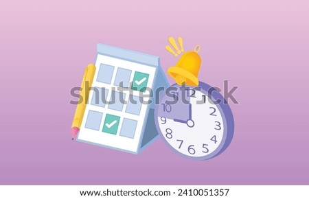 3D Date Reminder Calendar Simple calendar marks important holiday dates.3d goal for technology,online social media usage illustration.