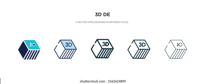 3d de icon in different style vector illustration. two colored and black 3d de vector icons designed in filled, outline, line and stroke style can be used for web, mobile, ui