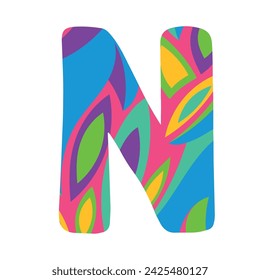 3D decorated alphabet letter Vector illustration