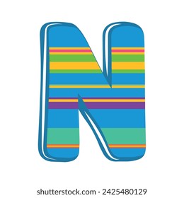 3D decorated alphabet letter Vector illustration