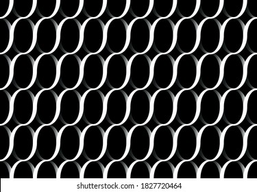 3d decorative pattern with chains on black background.Vector design for fashion prints and backgrounds. EPS10 Illustration.