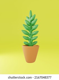 3D Decorative Plant In Claymation Style, Isolated Image And Easy To Use. High Quality Rendered Image. - 3D Rendering