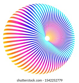 3D decorative torus with color lines spheres isolated on white background. Vector illustration EPS10. Design elements for your advertising flyer, presentation template, brochure layout, book cover