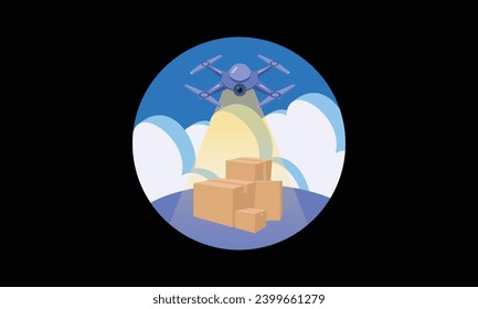 3d Deliver things with a drone.on pastel background.3d handmade.3d vector icon for technology,business illustration.