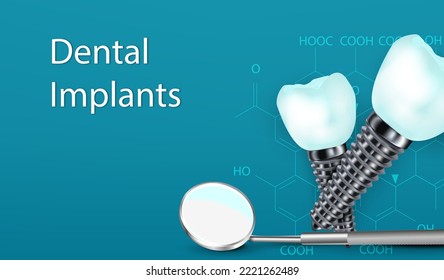 3D Dental Implants Surgery Concept with Tool