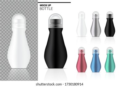 3D Deodorant Bottle Mock up Realistic Cosmetic for Skincare Product on White Background Illustration. Health Care and Medical Concept Design.