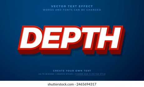 3D Depth Text Effect on blue abstract background