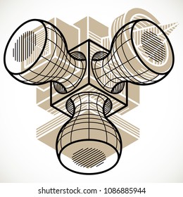 3D design, abstract vector dimensional cube shape.