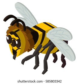 3D design for bee flying illustration