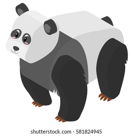 3D design for big panda illustration