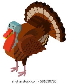 3D design for big turkey illustration