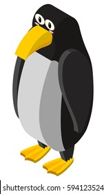 3D design for black penguin illustration