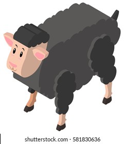 3D design for black sheep illustration