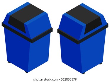 Diseño 3D para la ilustración de la basura azul