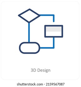 3D Design And Box Icon Concept