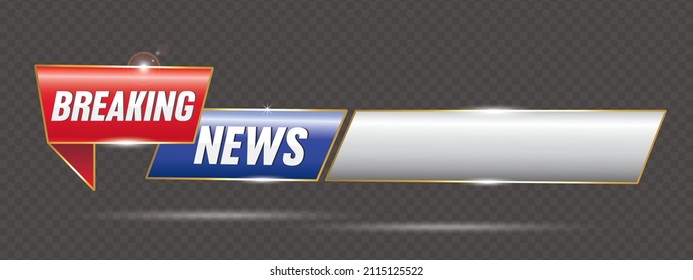 3D Design breaking news Isolated vector icon. Sign of main news on transparent background. Breaking news headline Realistic logo or design element. Can be used for website or for print. 