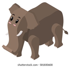 Diseño 3D para ilustración de elefante marrón