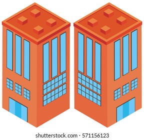 3D design for building with lots of windows illustration