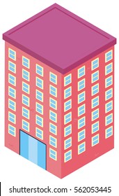 3D design for building in pink color illustration