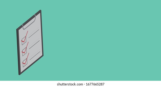 3d Design Clipboard check list, clip, document