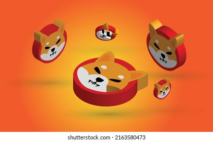 3d design concept for Shiba inu Shib crypto currency with copy space. Shiba is a Decentralized Meme Token that Evolved into a Vibrant Ecosystem