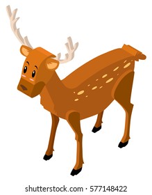 Diseño 3D para la ilustración de ciervos bonitos