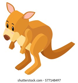 3D design for cute kangaroo illustration
