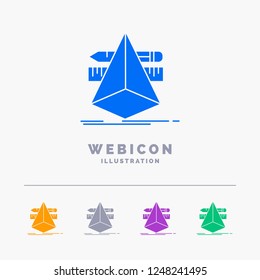 3d, design, designer, sketch, tools 5 Color Glyph Web Icon Template isolated on white. Vector illustration