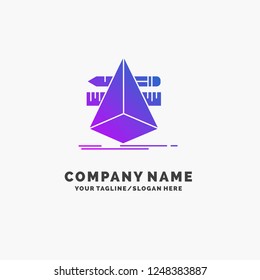 3d, design, designer, sketch, tools Purple Business Logo Template. Place for Tagline.