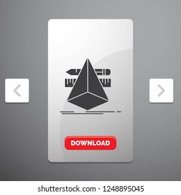 3d, design, designer, sketch, tools Glyph Icon in Carousal Pagination Slider Design & Red Download Button