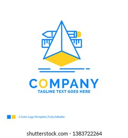 3d, design, designer, sketch, tools Blue Yellow Business Logo template. Creative Design Template Place for Tagline.