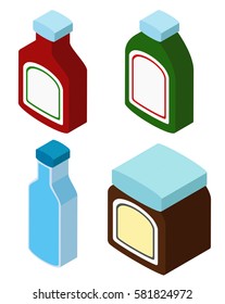 Diseño 3D para la ilustración de diferentes botellas