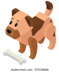 3D design for dog and bone illustration
