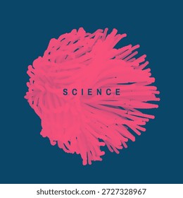 Elemento de design 3d. Ilustração científica. Vetor para brochura, cartaz, capa, cartão, apresentação, folheto ou banner.