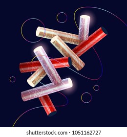 3d design elements, abstract background, vector illustration.