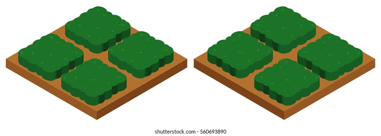 Diseño 3D para ilustración de plataforma de jardinería
