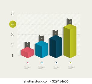 3D design graph. Infographics chart.