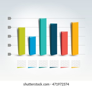 3D design graph. Infographics chart.