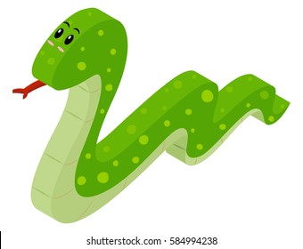3D design for green snake illustration