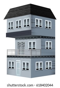 Diseño 3D para la casa pintada de ilustración gris