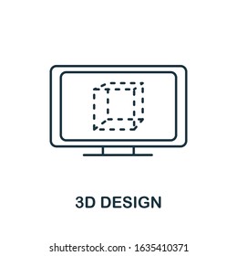 3D Design icon from augmented reality collection. Simple line element 3D Design symbol for templates, web design and infographics