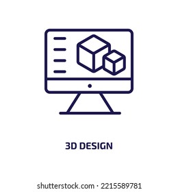 Icono de diseño 3d de la colección de educación. Diseño 3d lineal delgado, negocios, icono de contorno de internet aislado en fondo blanco. Signo de diseño 3d de vector de línea, símbolo para web y móvil