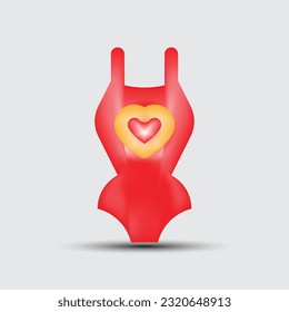 3d design icon heart symbol love. Vector illustration